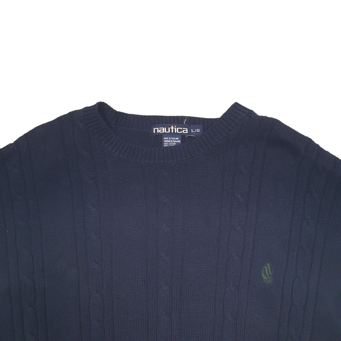 Mens Navy Nautica Knit Crewneck Jumper