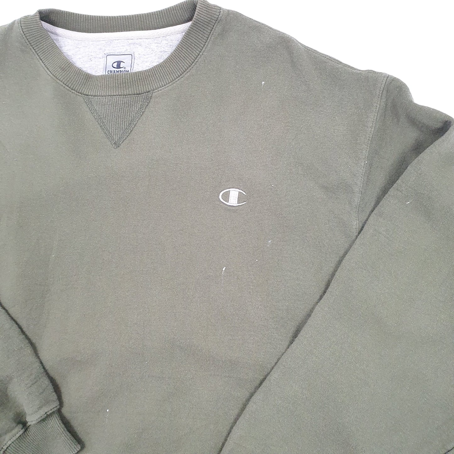 Mens Khaki Champion  Crewneck Jumper