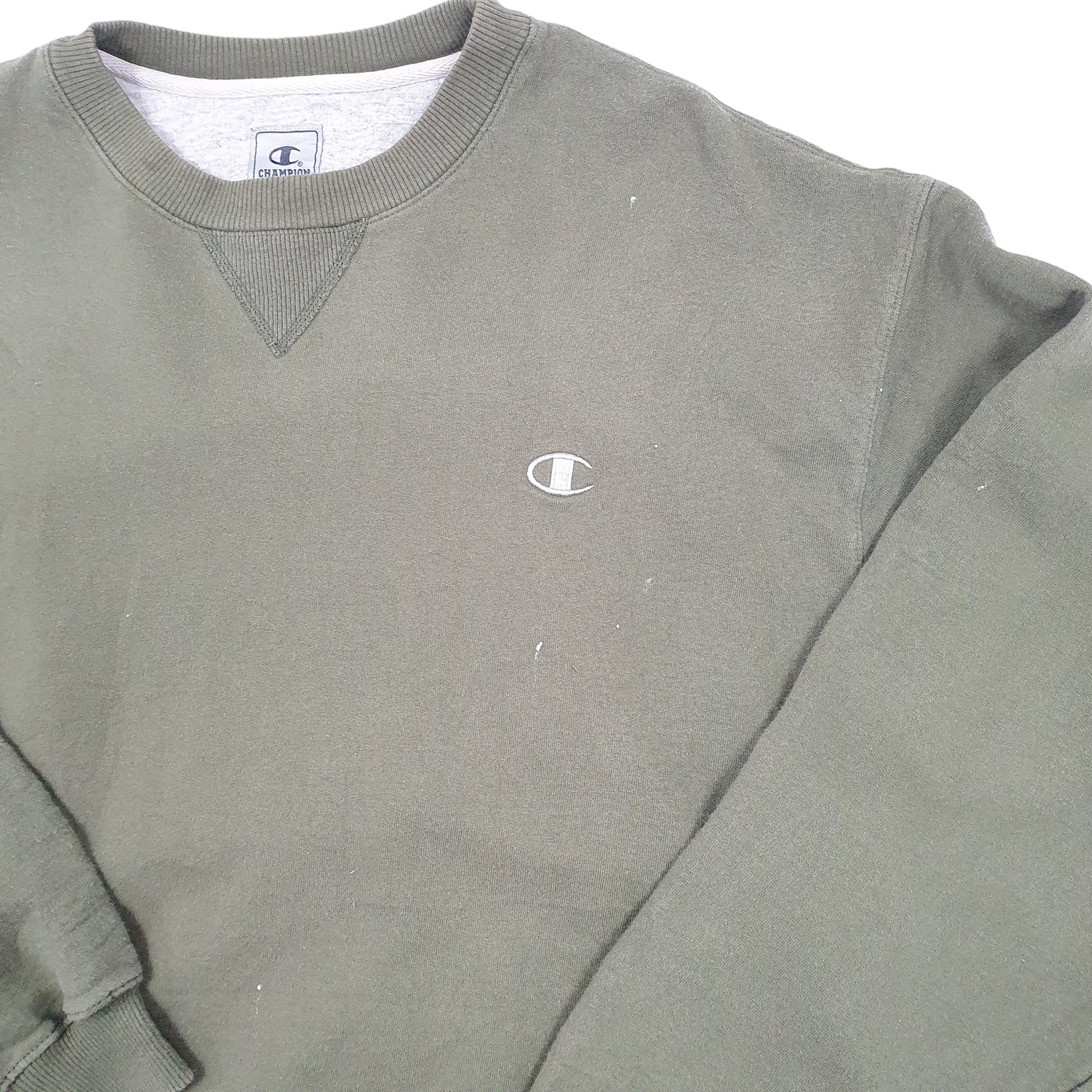 Mens Khaki Champion  Crewneck Jumper