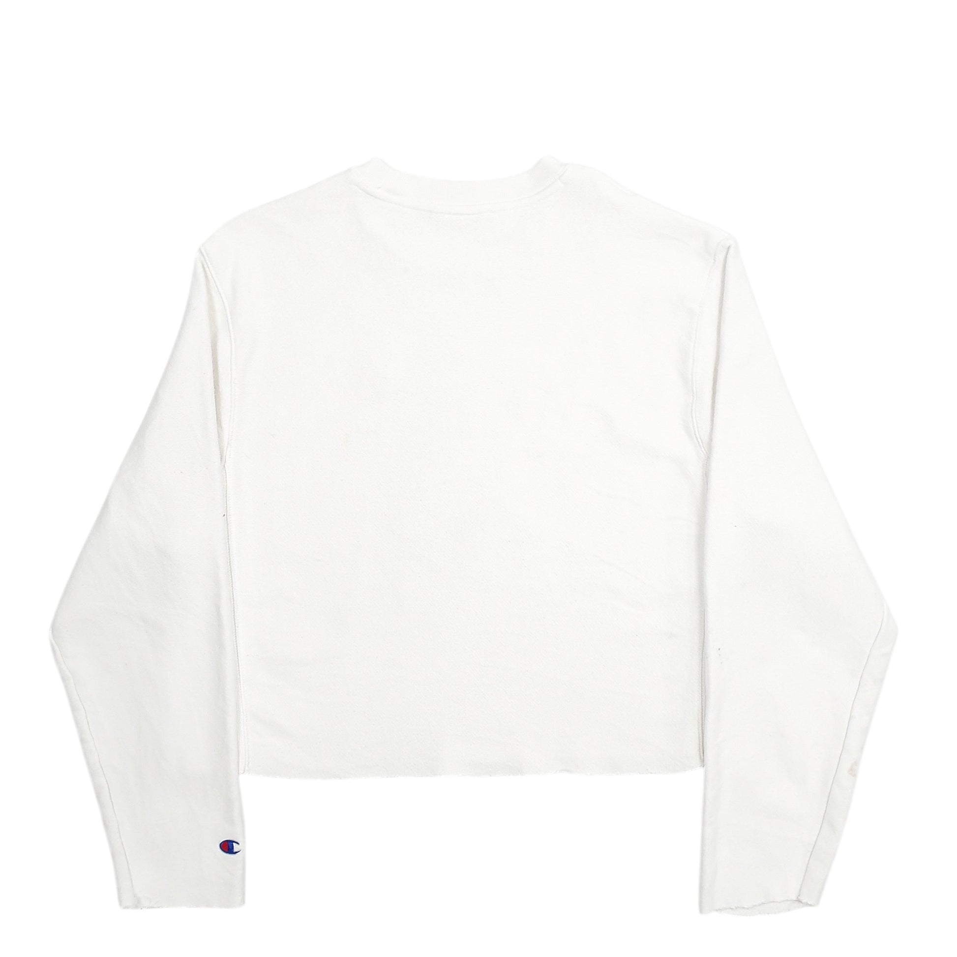 Womens White Champion Reverse Weave Crop Top Crewneck Jumper