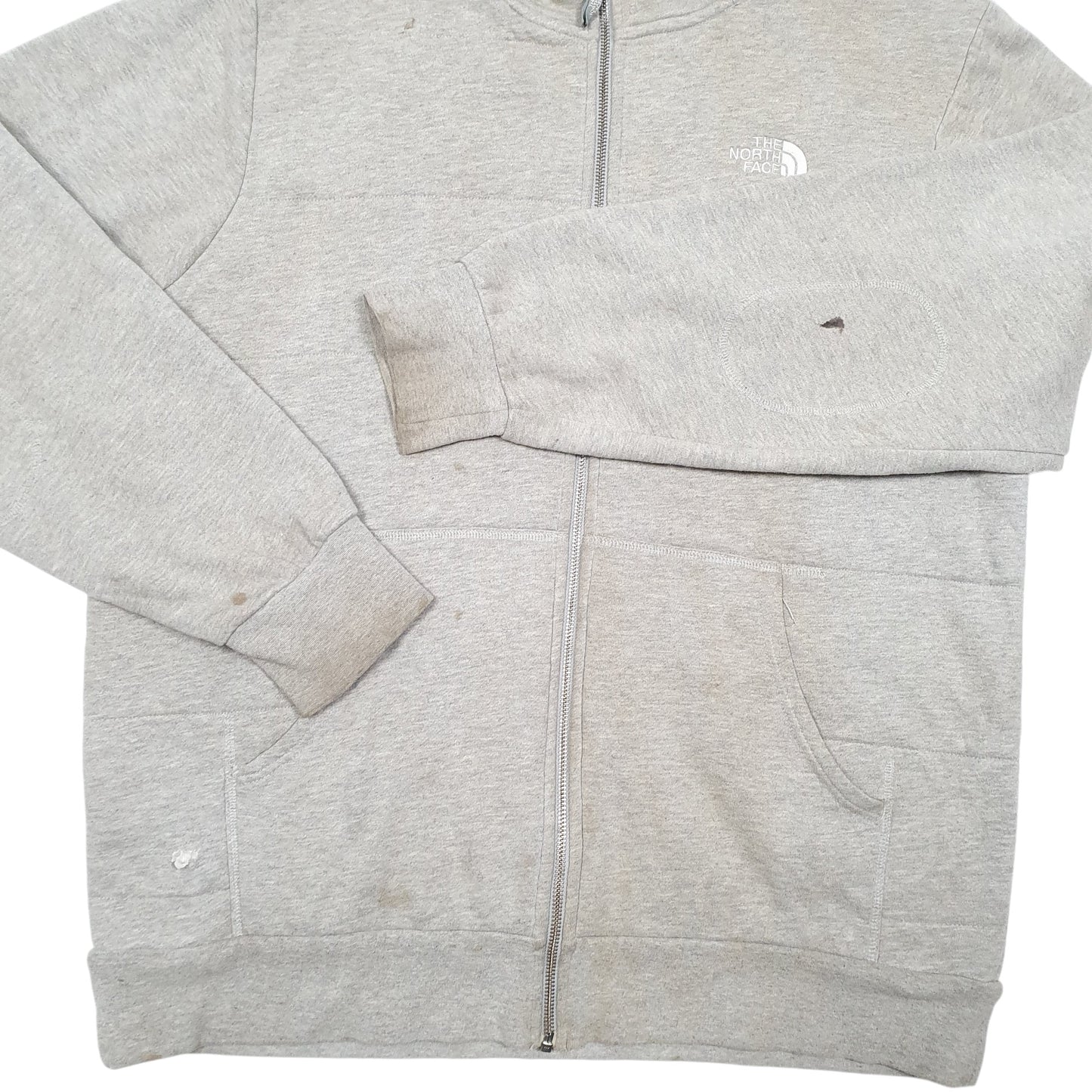 Mens Grey The North Face Hoodie Fleece lined Full Zip Jumper