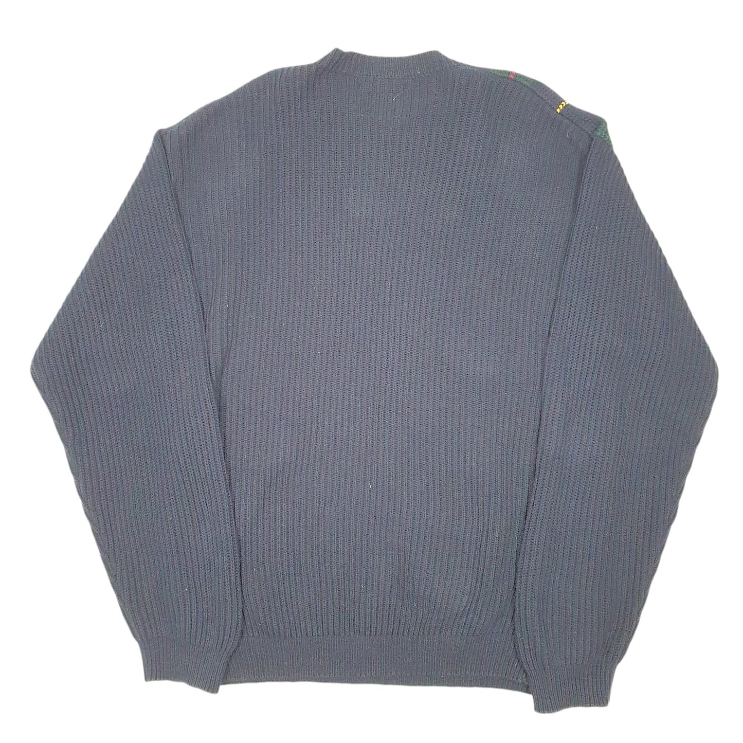 Mens Navy Tommy Hilfiger Vintage Knit Tartan 90s Sweater Crewneck Jumper