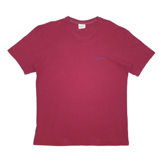 Mens Burgundy Calvin Klein  Short Sleeve T Shirt