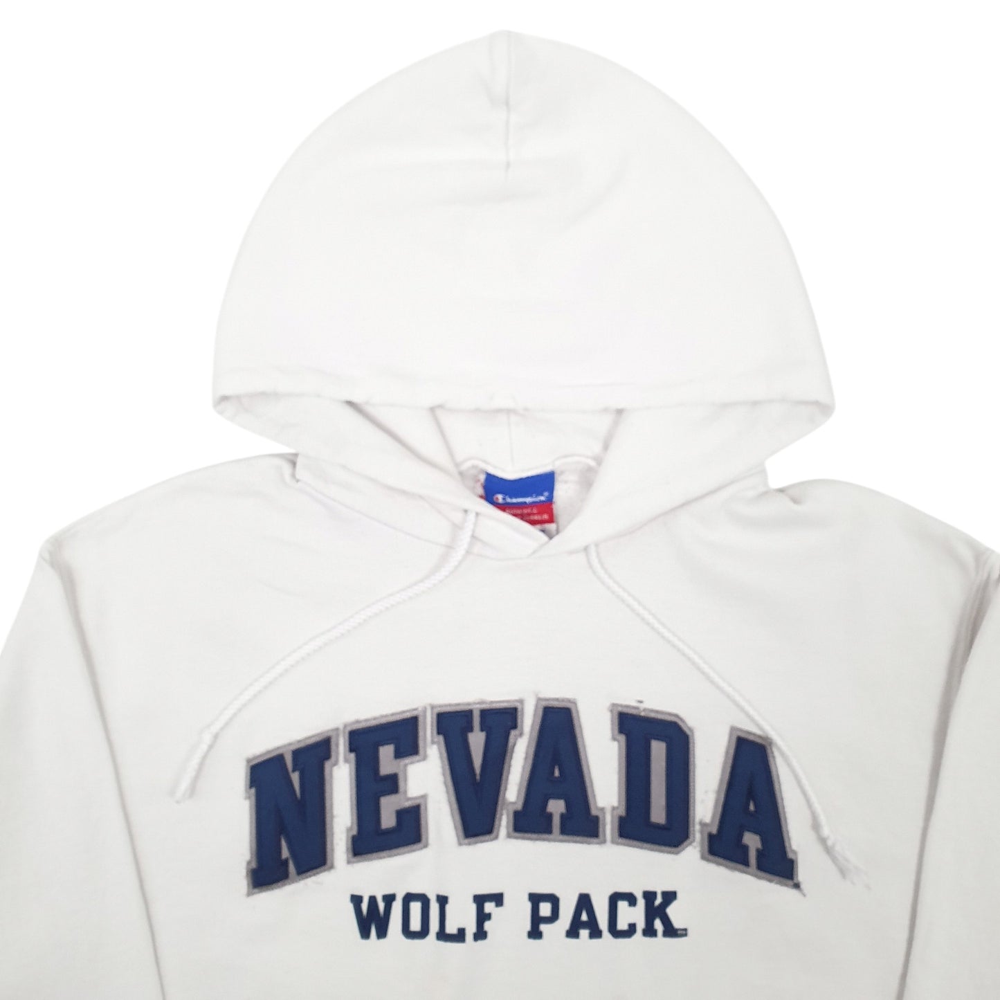 Mens White Champion Nevada Wolf Pack Embroidered Hoodie Jumper
