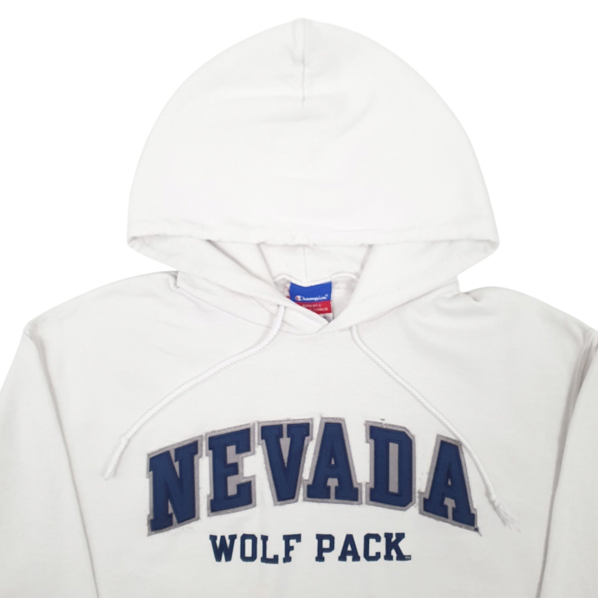 Mens White Champion Nevada Wolf Pack Embroidered Hoodie Jumper