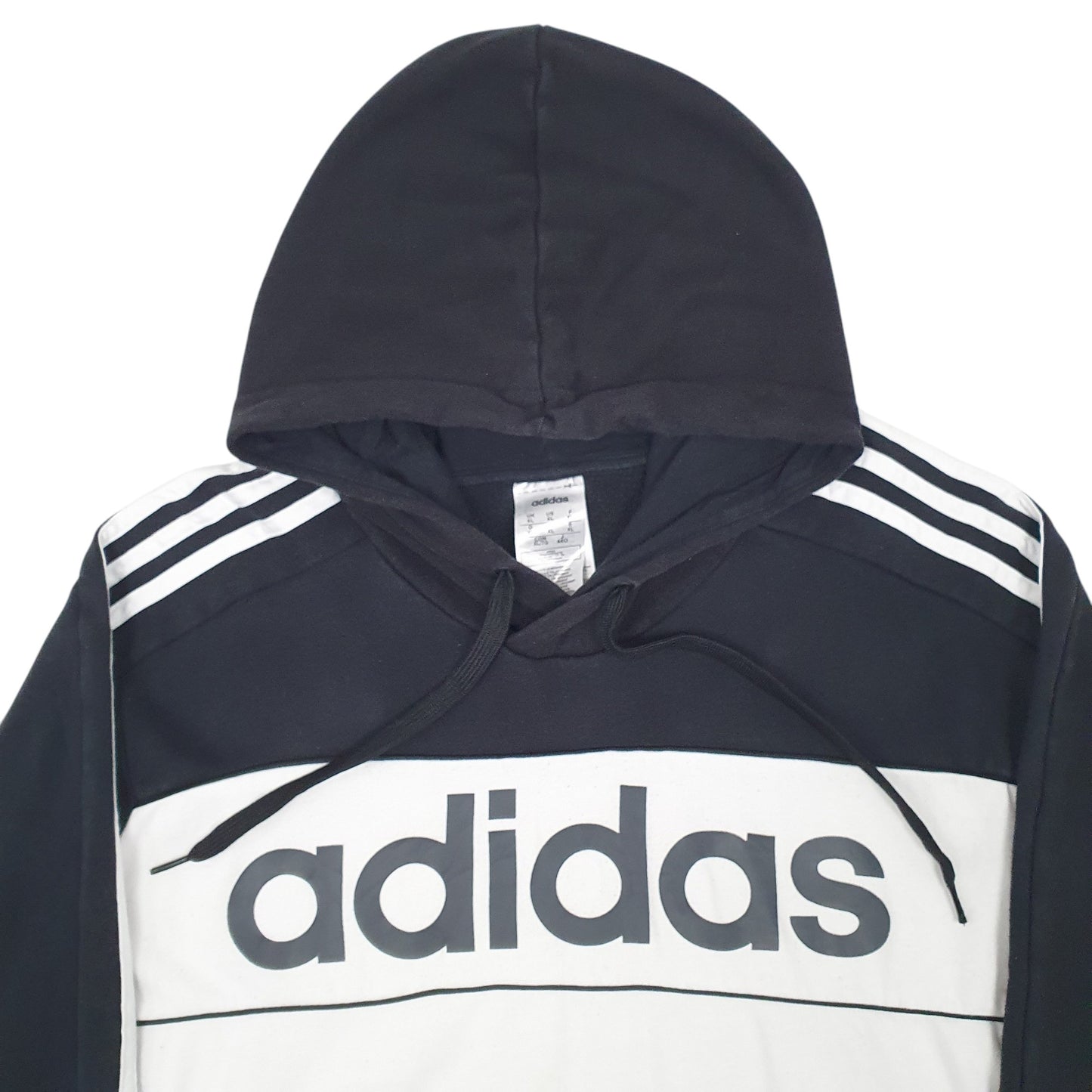 Mens White Adidas Spellout Hoodie Jumper