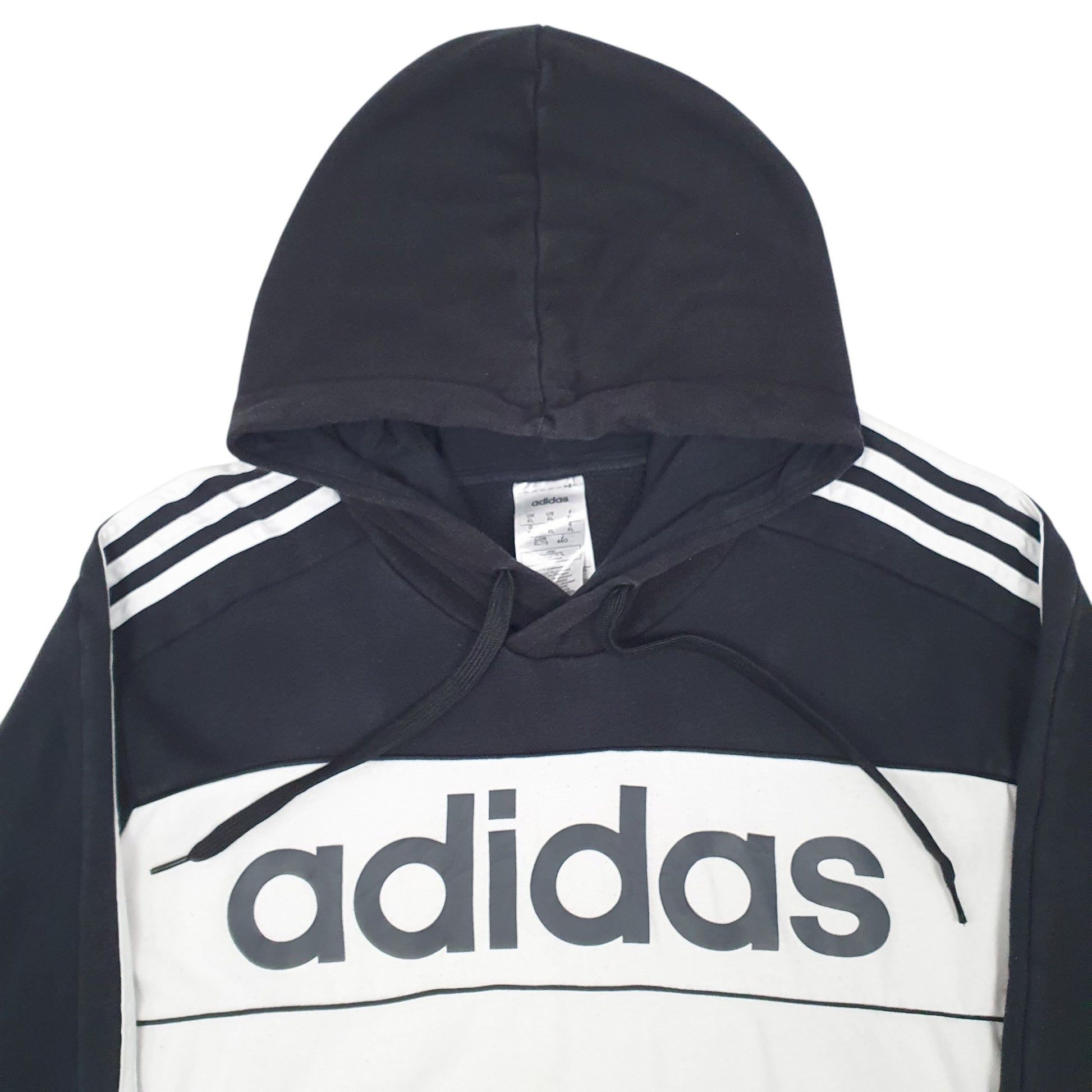 Mens White Adidas Spellout Hoodie Jumper