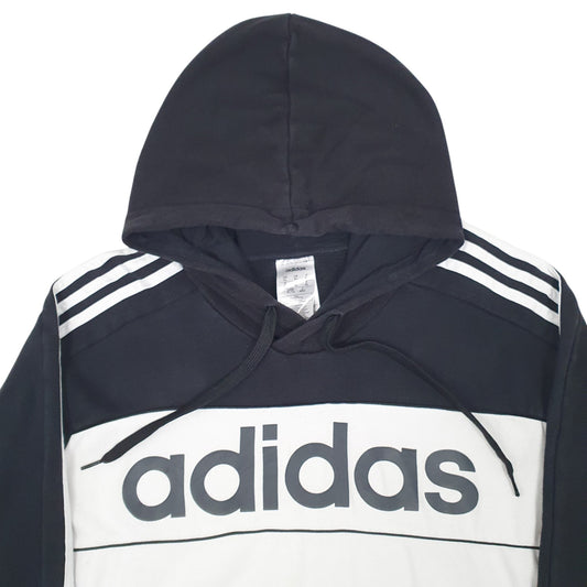 Mens White Adidas Spellout Hoodie Jumper