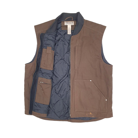 Mens Brown Duluth Trading Co Chore Vest Gilet  Coat
