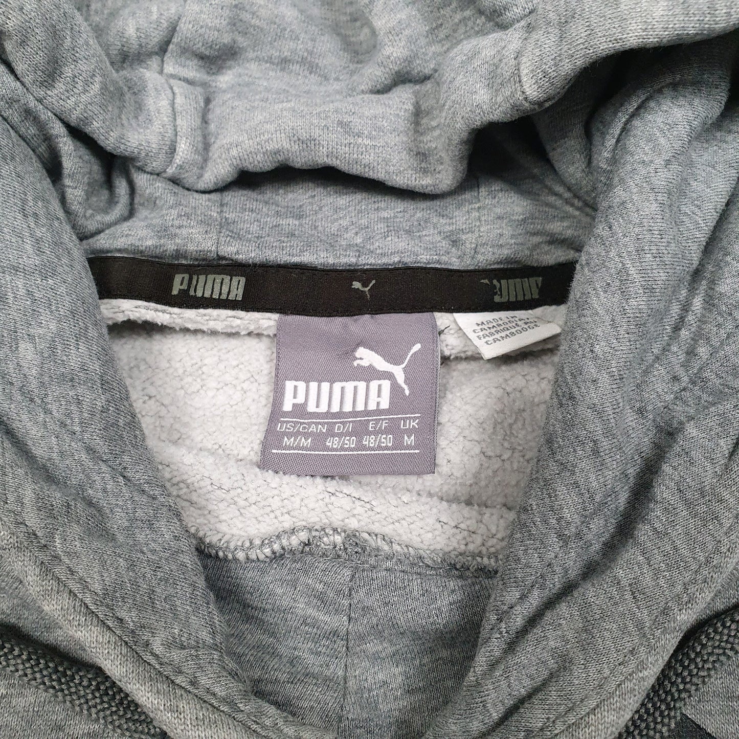 Mens Grey Puma Spellout Hoodie Jumper