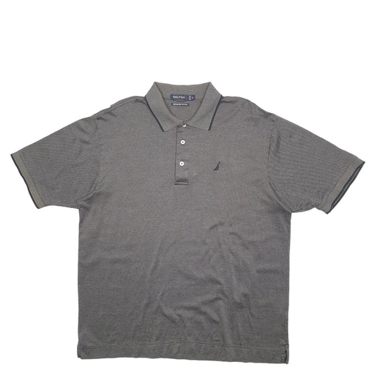 Mens Grey Nautica  Short Sleeve Polo Shirt