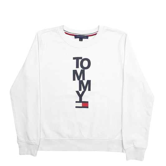 Womens White Tommy Hilfiger Spellout Crewneck Jumper