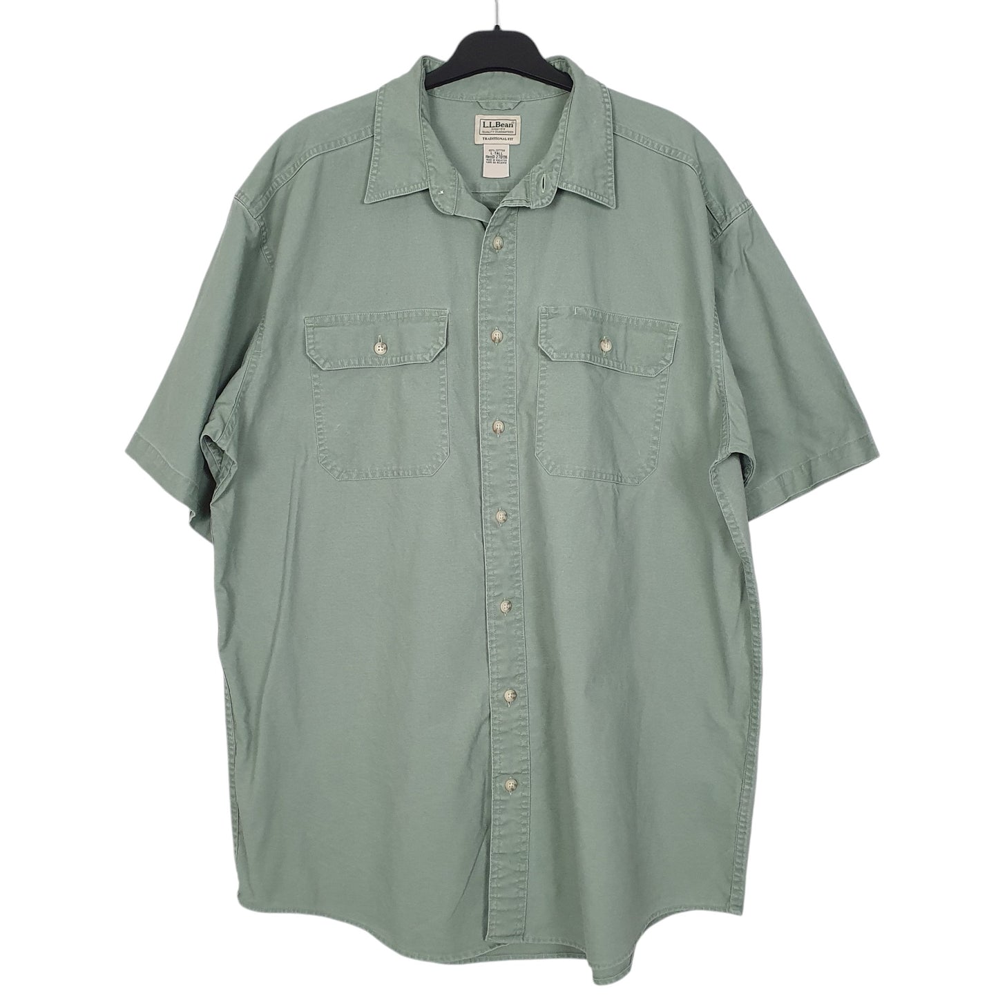 Mens Green L.L.Bean Tall Short Sleeve Shirt