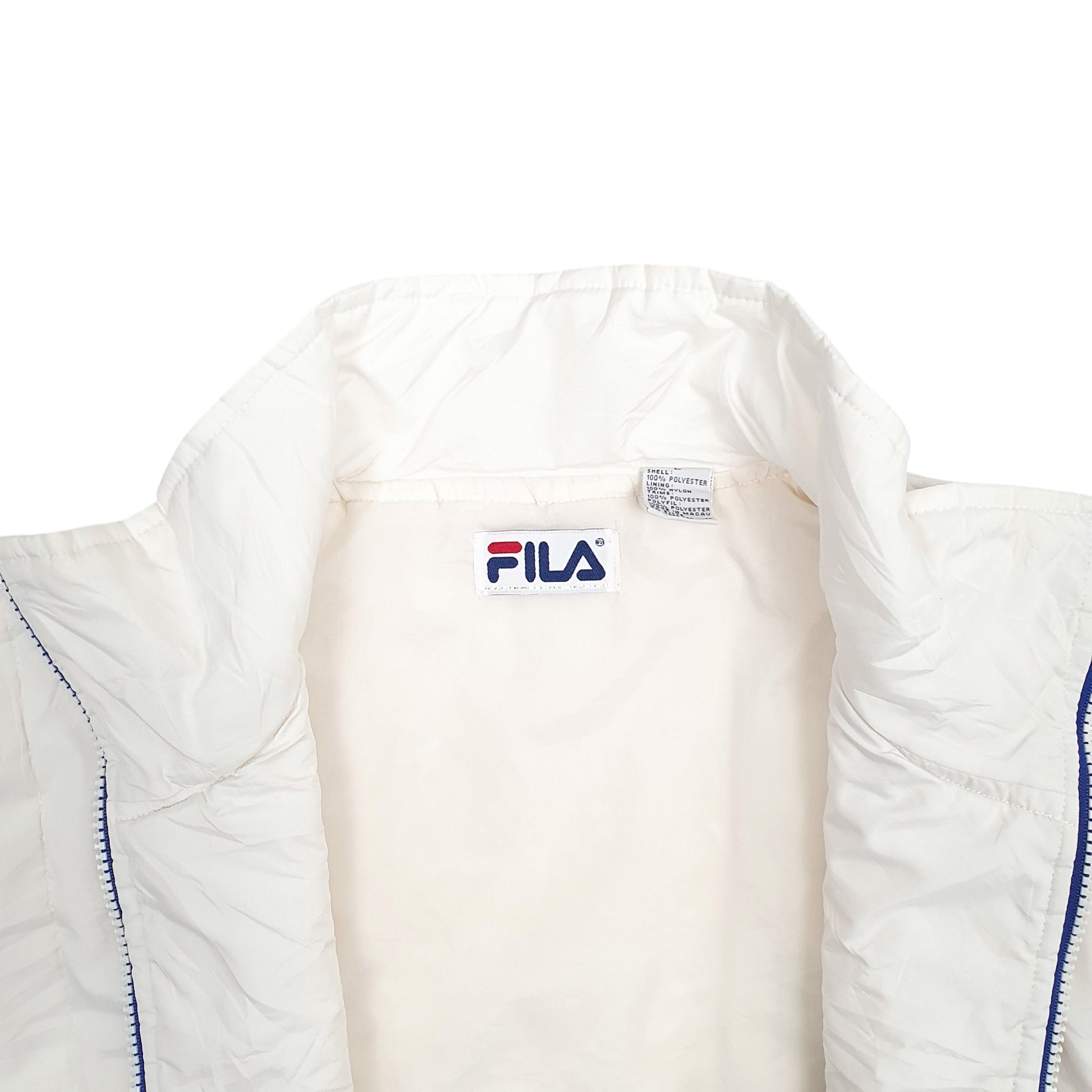 Mens White Fila   Coat