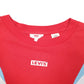 Womens Red Levis Cropped Short Crewneck Jumper
