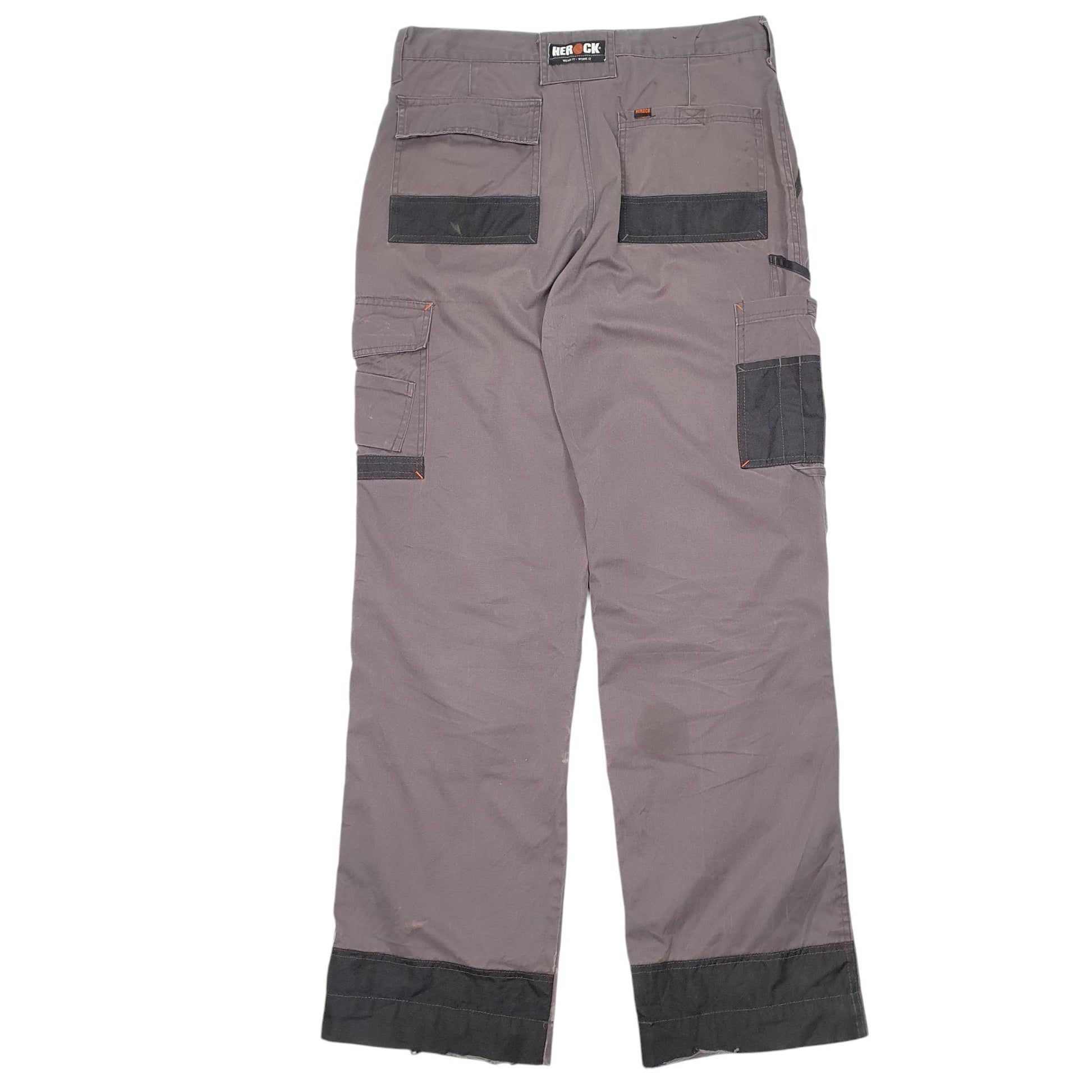 Mens Grey Herock Workwear Utility Trade Cargo Trousers