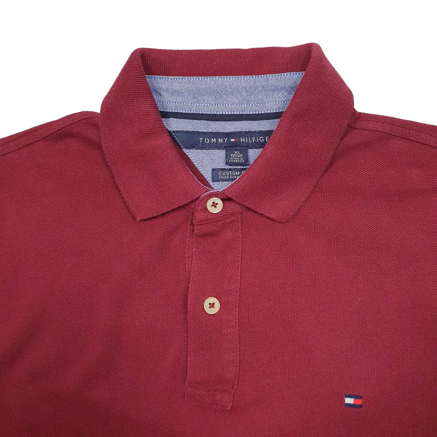 Mens Burgundy Tommy Hilfiger  Short Sleeve Polo Shirt