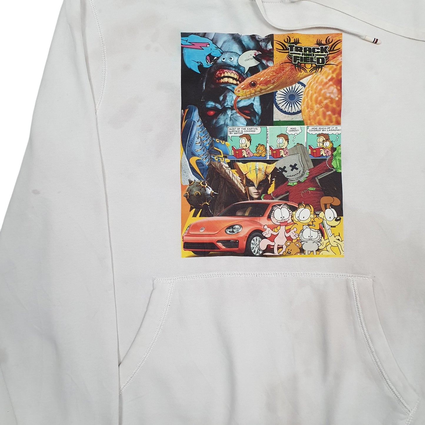 Mens White Tommy Hilfiger Cartoon Hoodie Jumper