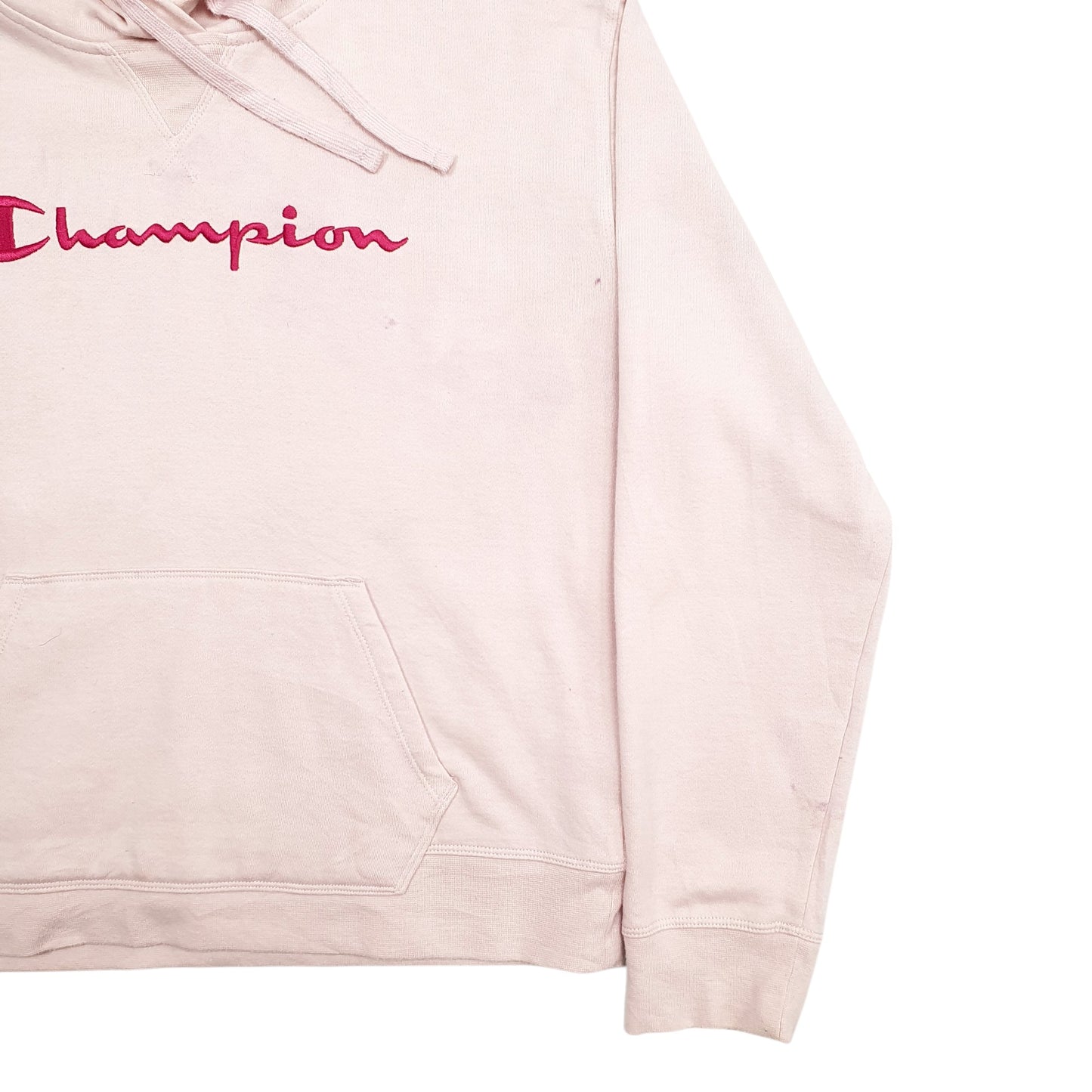 Mens Pink Champion Spellout Hoodie Jumper