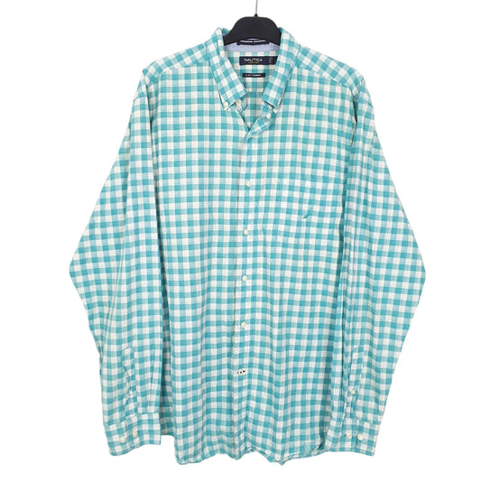 Mens Turquoise Nautica Bit Trimmer Long Sleeve Shirt