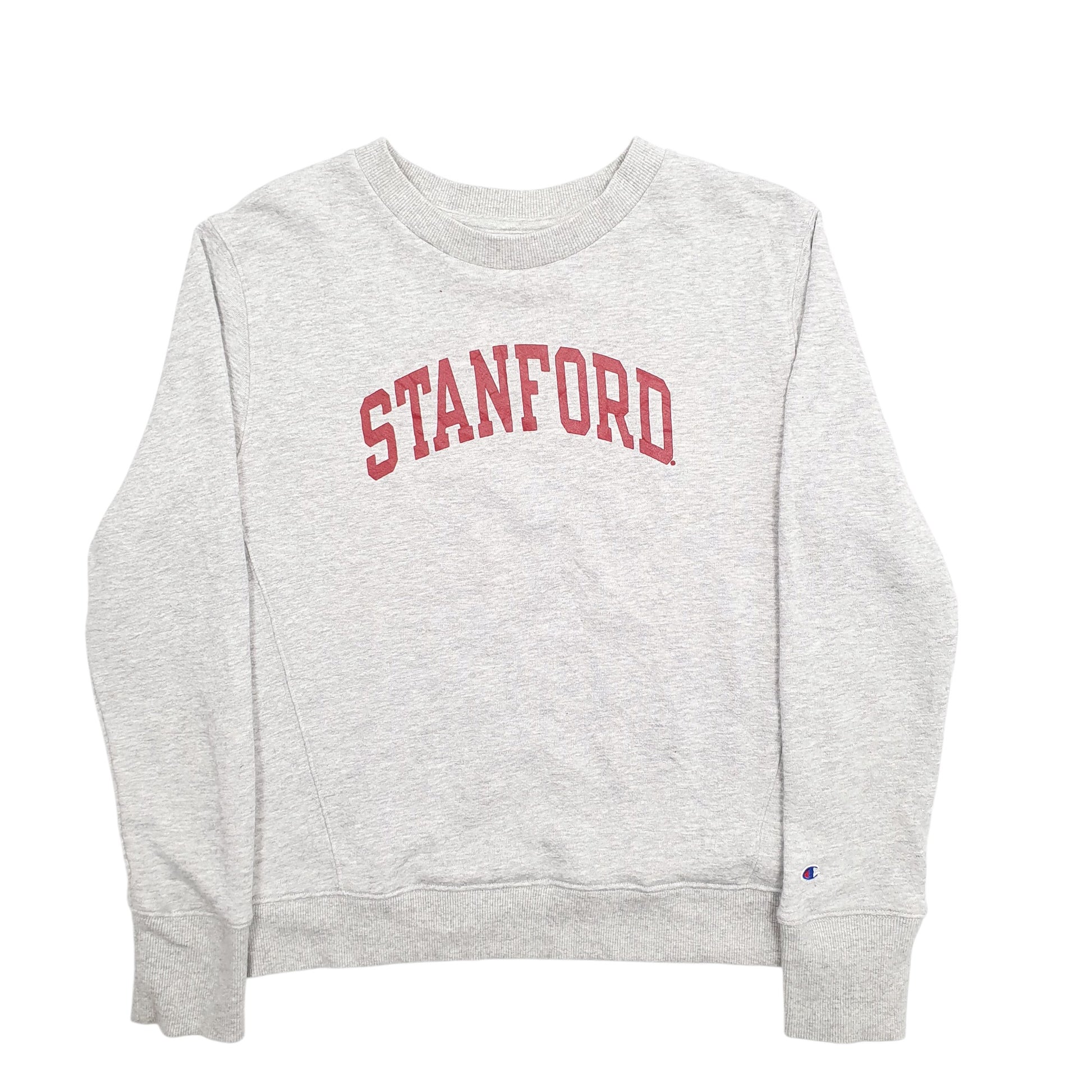 Womens Grey Champion Stanford Spellout Crewneck Jumper