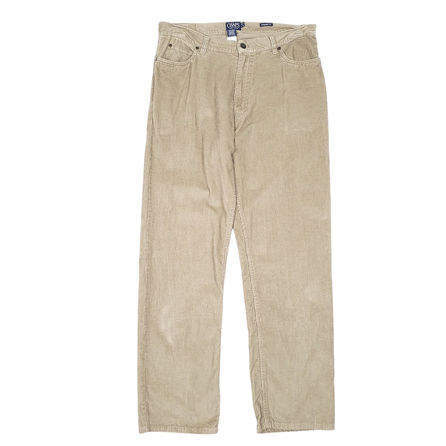 Mens Beige Chaps Cords Corduroy Trousers