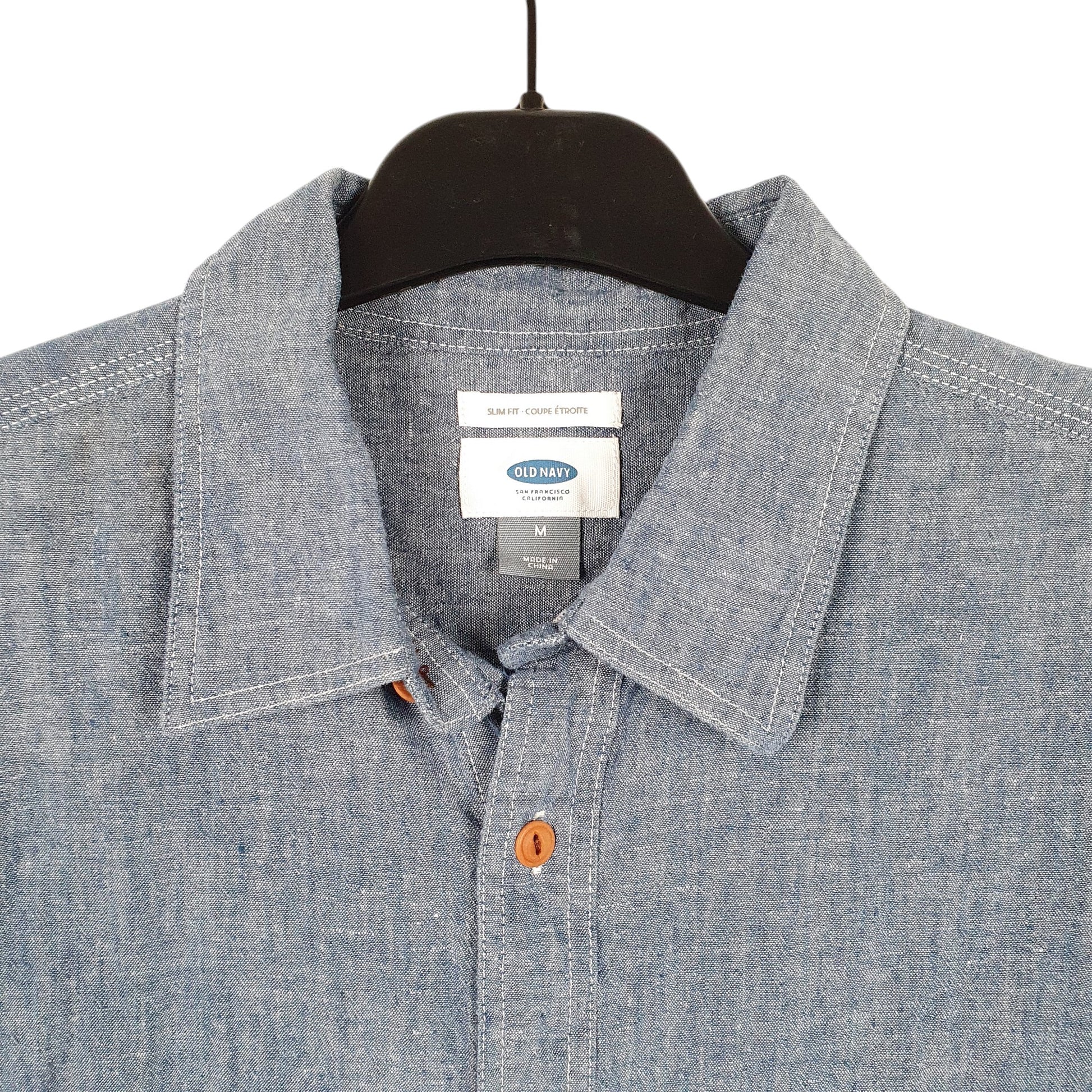 Mens Blue Old Navy Chambray Short Sleeve Shirt