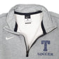Mens Grey Nike T Soccer Quarter Zip Jumper