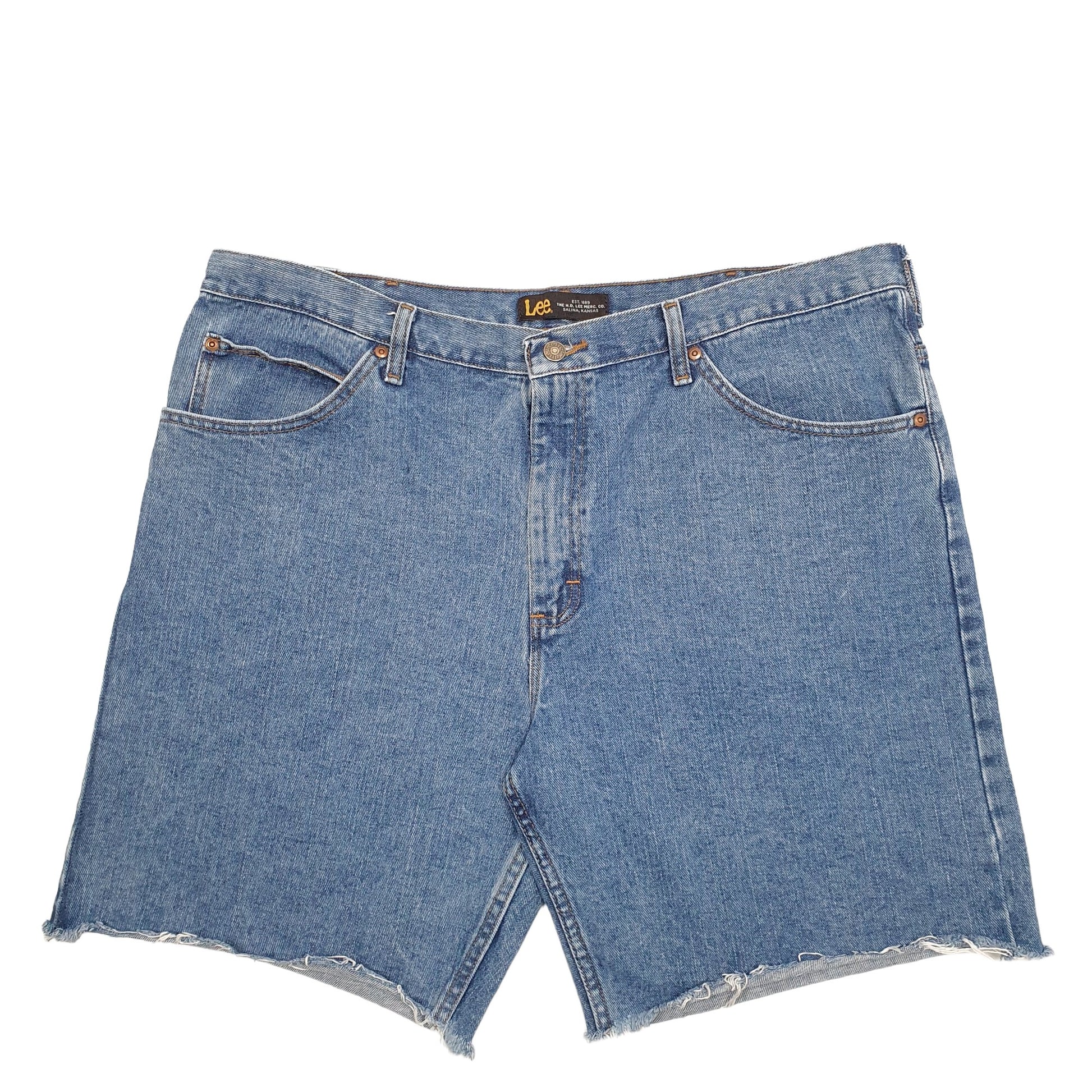 Mens Blue Lee Cut Off Denim Shorts