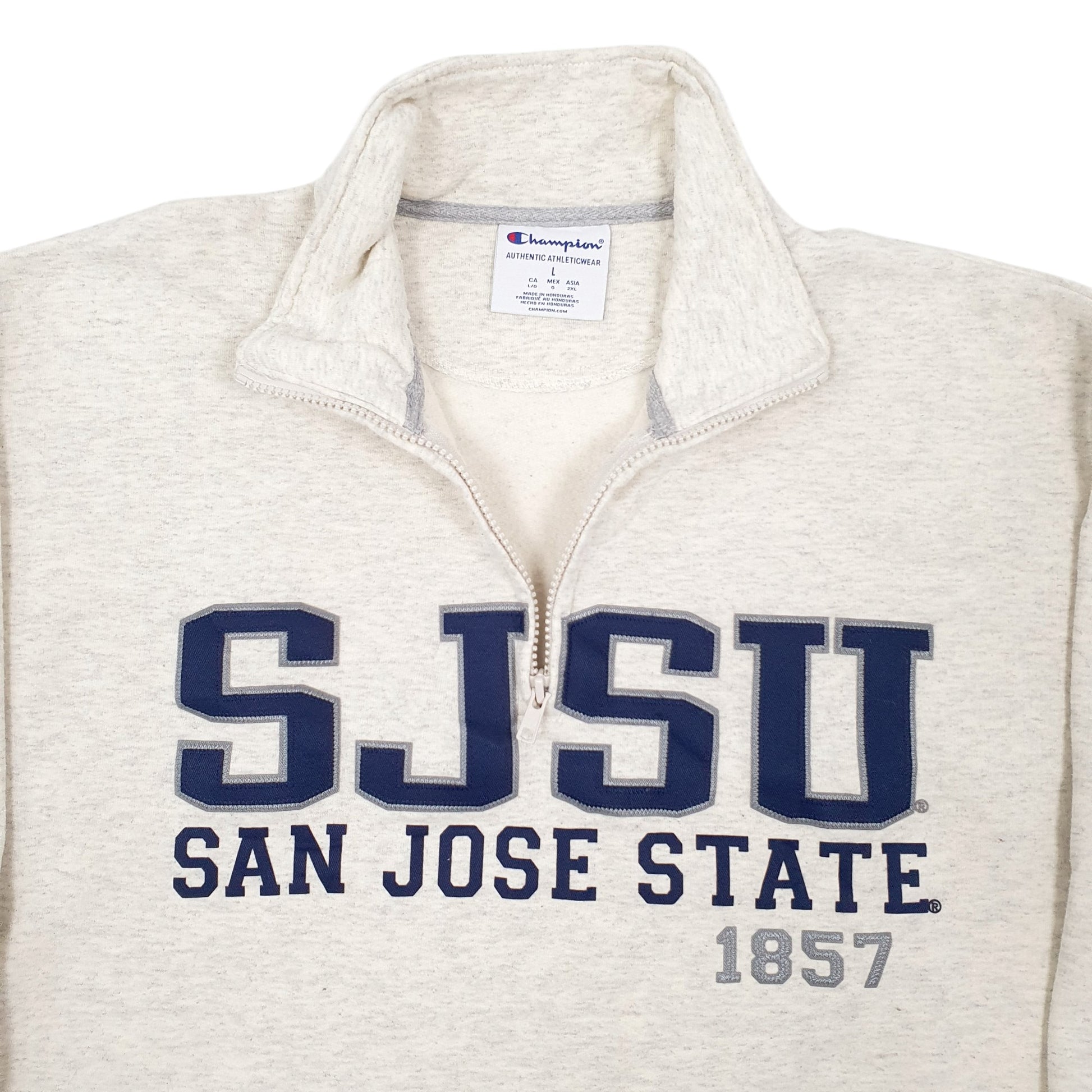 Mens Cream Champion San Jose State Quarter Zip Jumper
