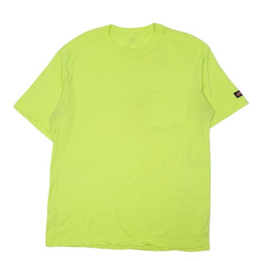 Mens Green Dickies Pocket Workwear High Vis Short Sleeve T Shirt