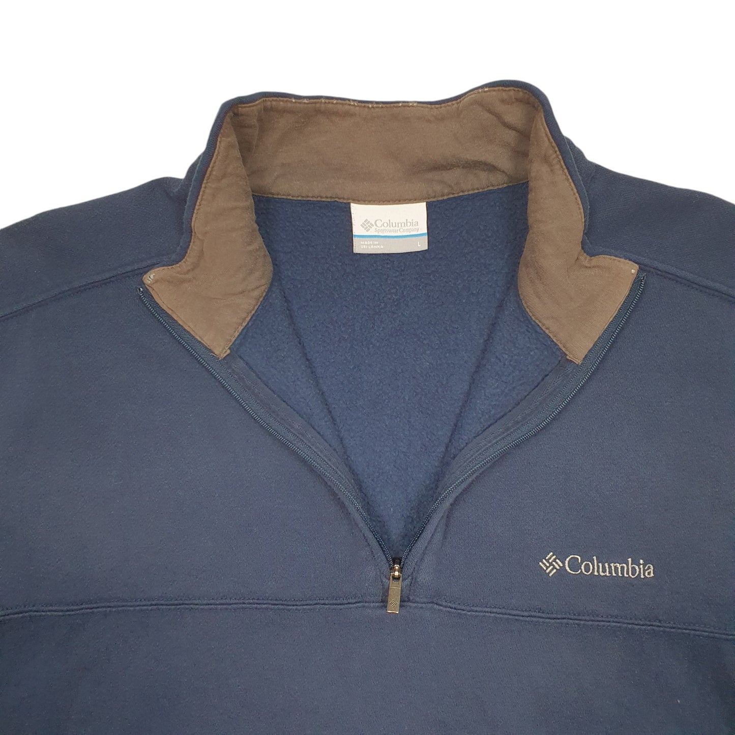 Mens Navy Columbia Thermal Winter Layer Quarter Zip Jumper