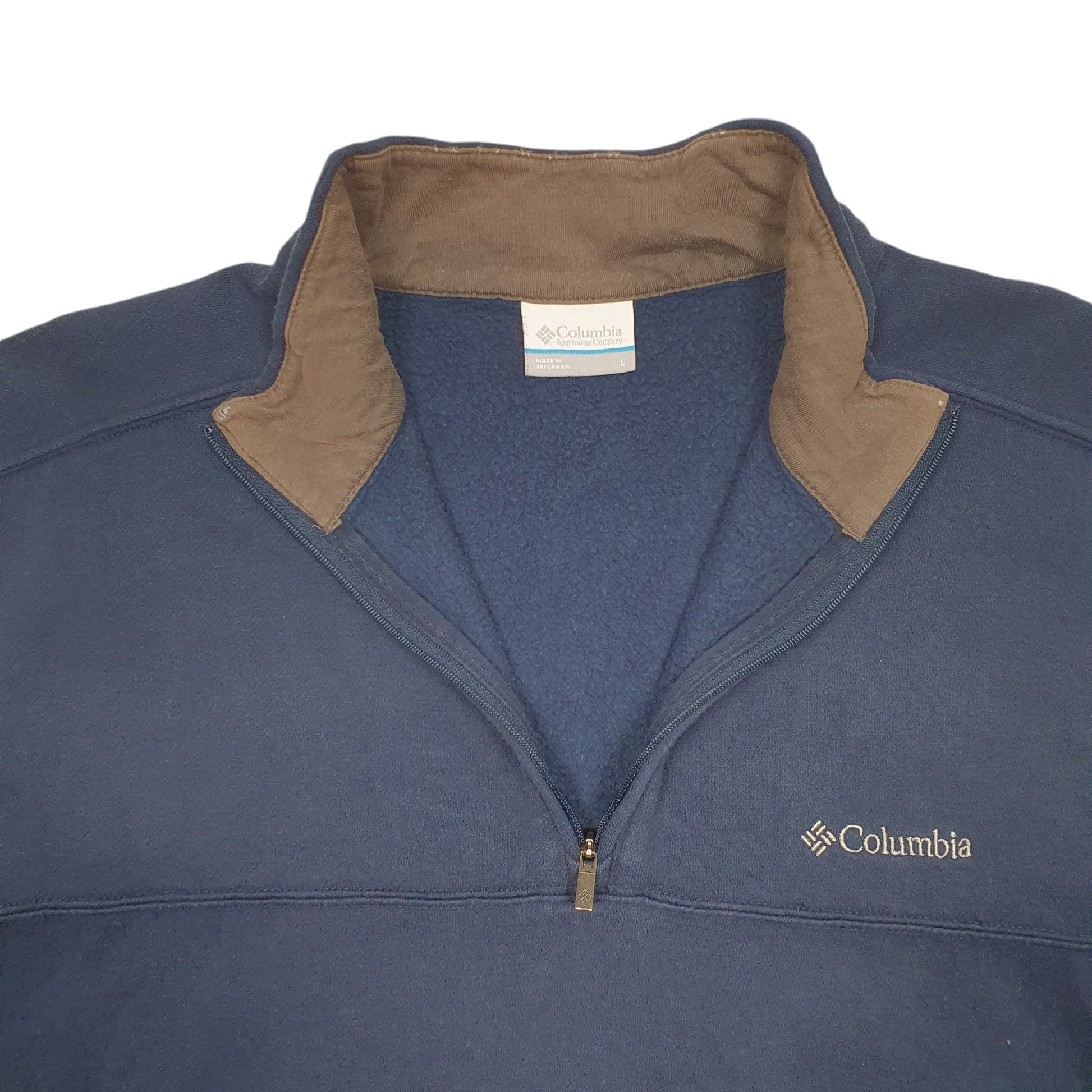 Mens Navy Columbia Thermal Winter Layer Quarter Zip Jumper