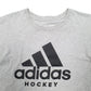 Mens Grey Adidas Hockey Spellout Short Sleeve T Shirt