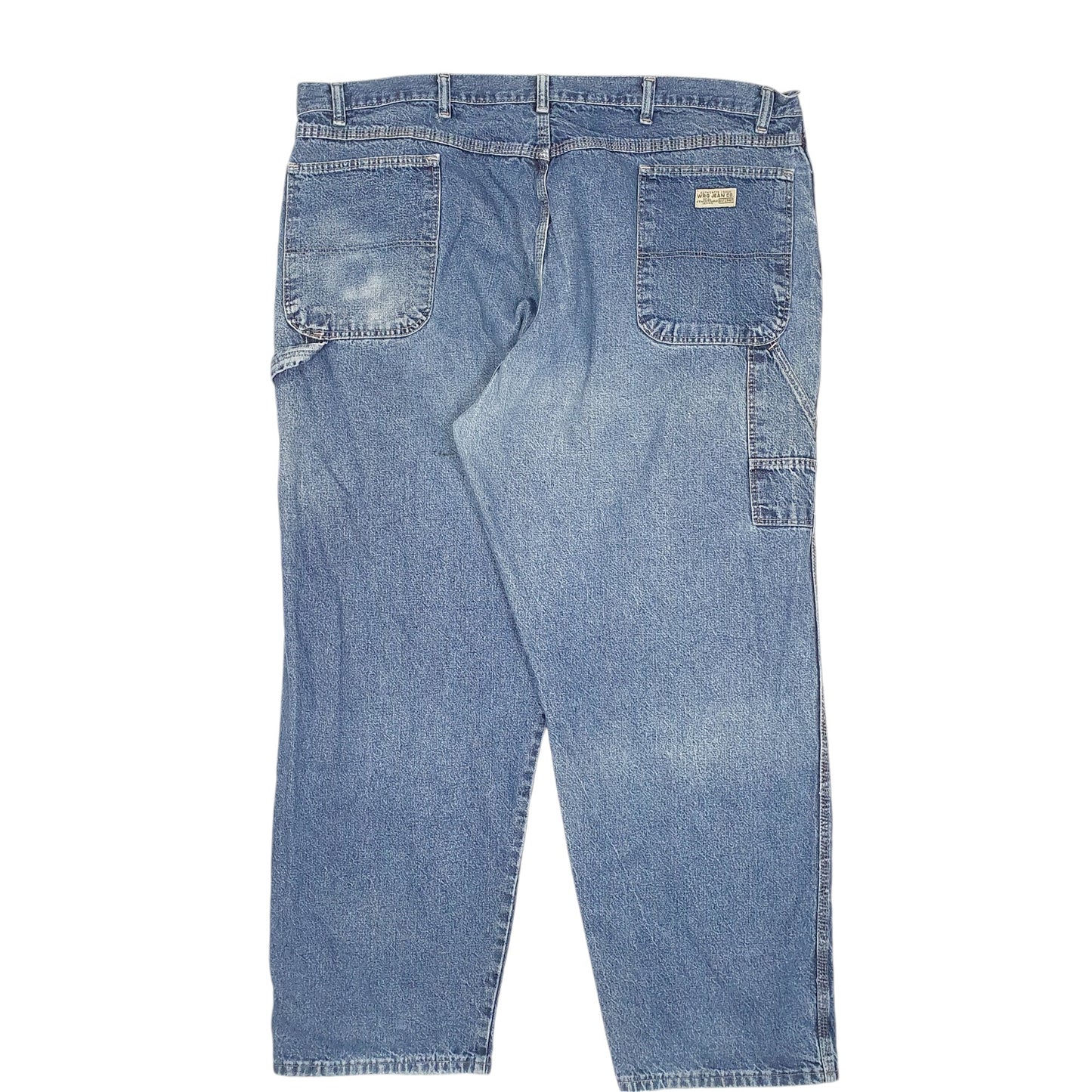 Mens Blue Wrangler Carpenter Pants Workwear Casual JeansW42 L32