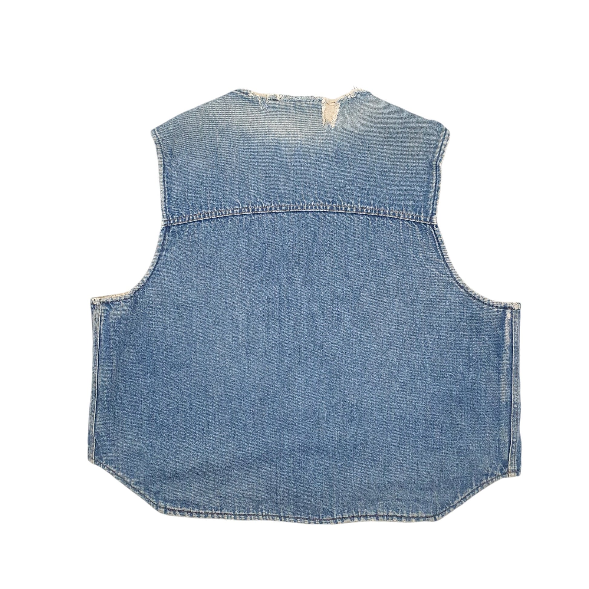 Mens Blue Carhartt Vest Gilet 8SV Sherpa Vintage 1980s Union Made Crewnecks Coat