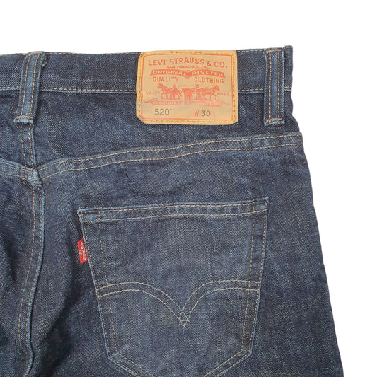 Mens Blue Levis Denim Jeans Jorts 520 Tapered Cut Offs Denim Shorts