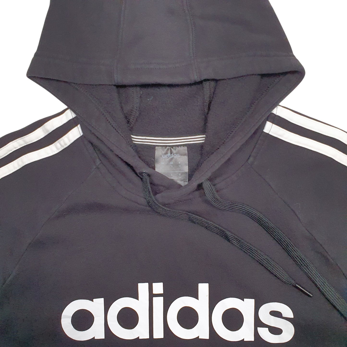 Mens Black Adidas Spellout Hoodie Jumper