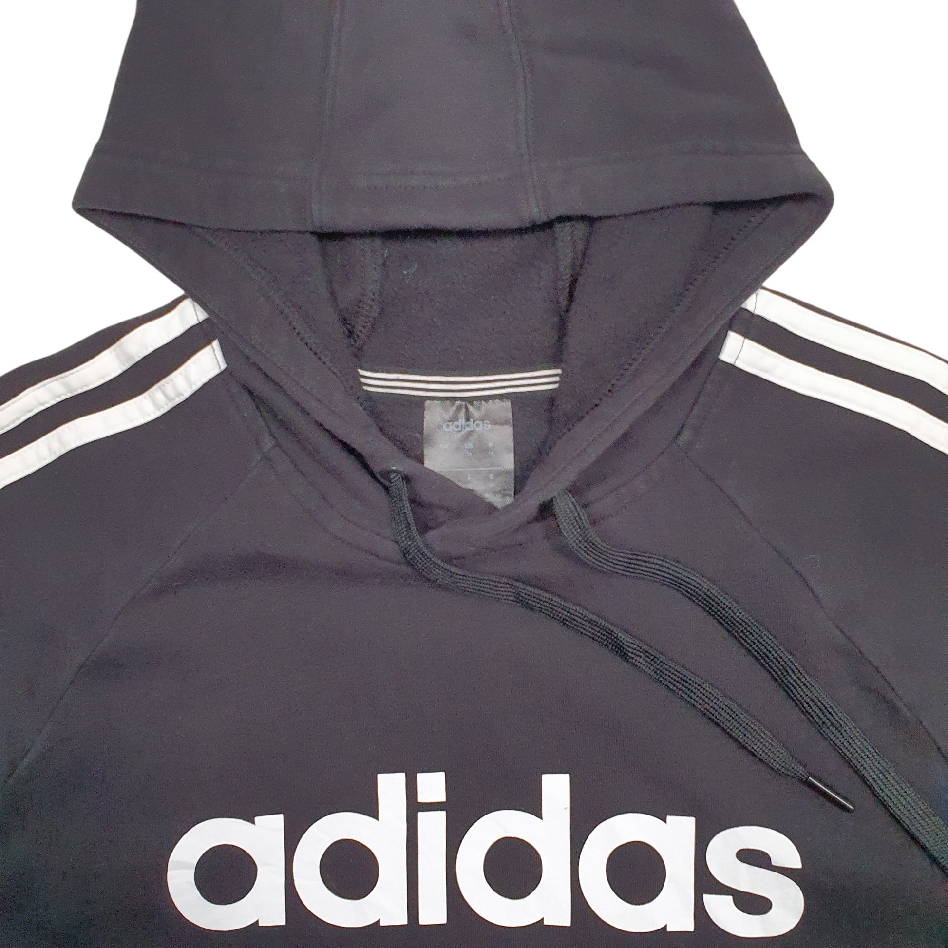 Mens Black Adidas Spellout Hoodie Jumper