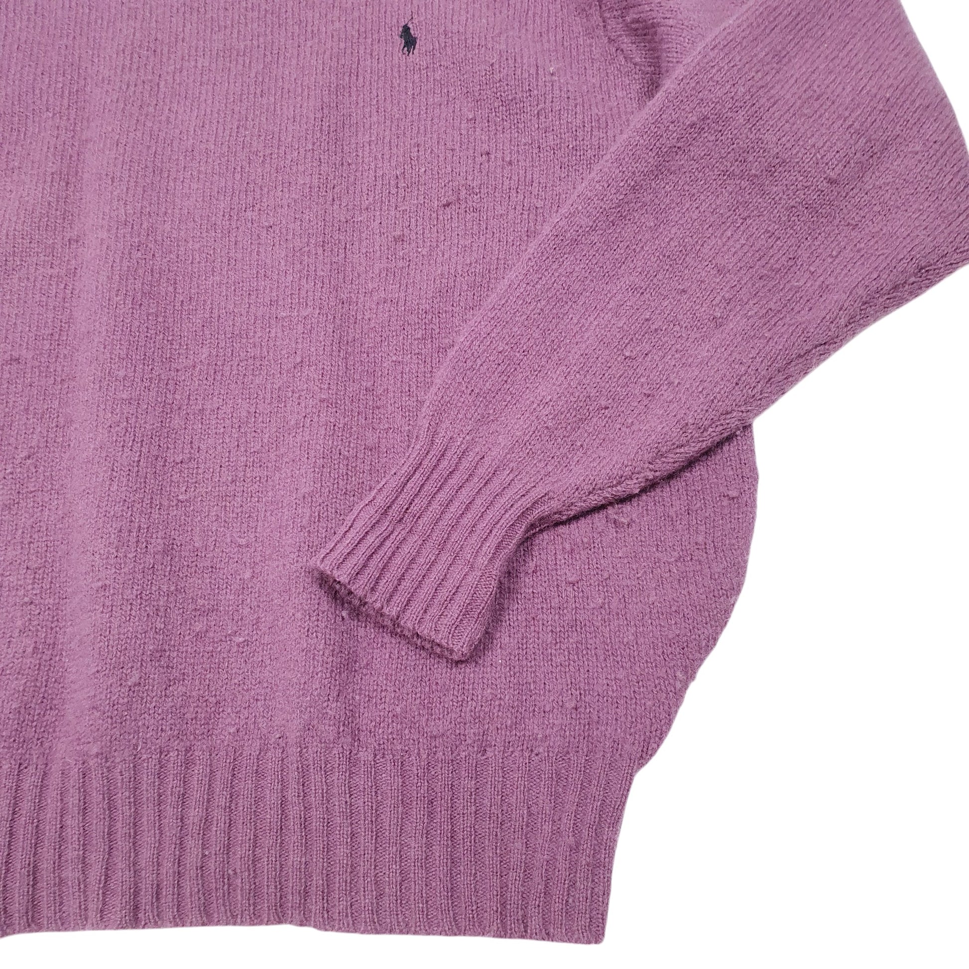 Mens Lilac Polo Ralph Lauren Lambswool Sweater Shetland Crewneck Jumper
