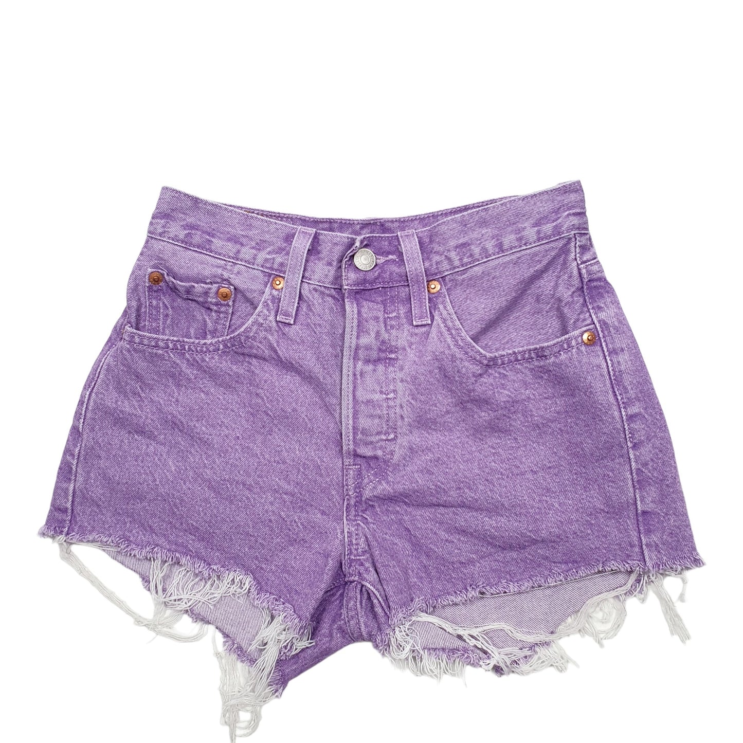 Womens Purple Levis 501 Jorts Denim Shorts