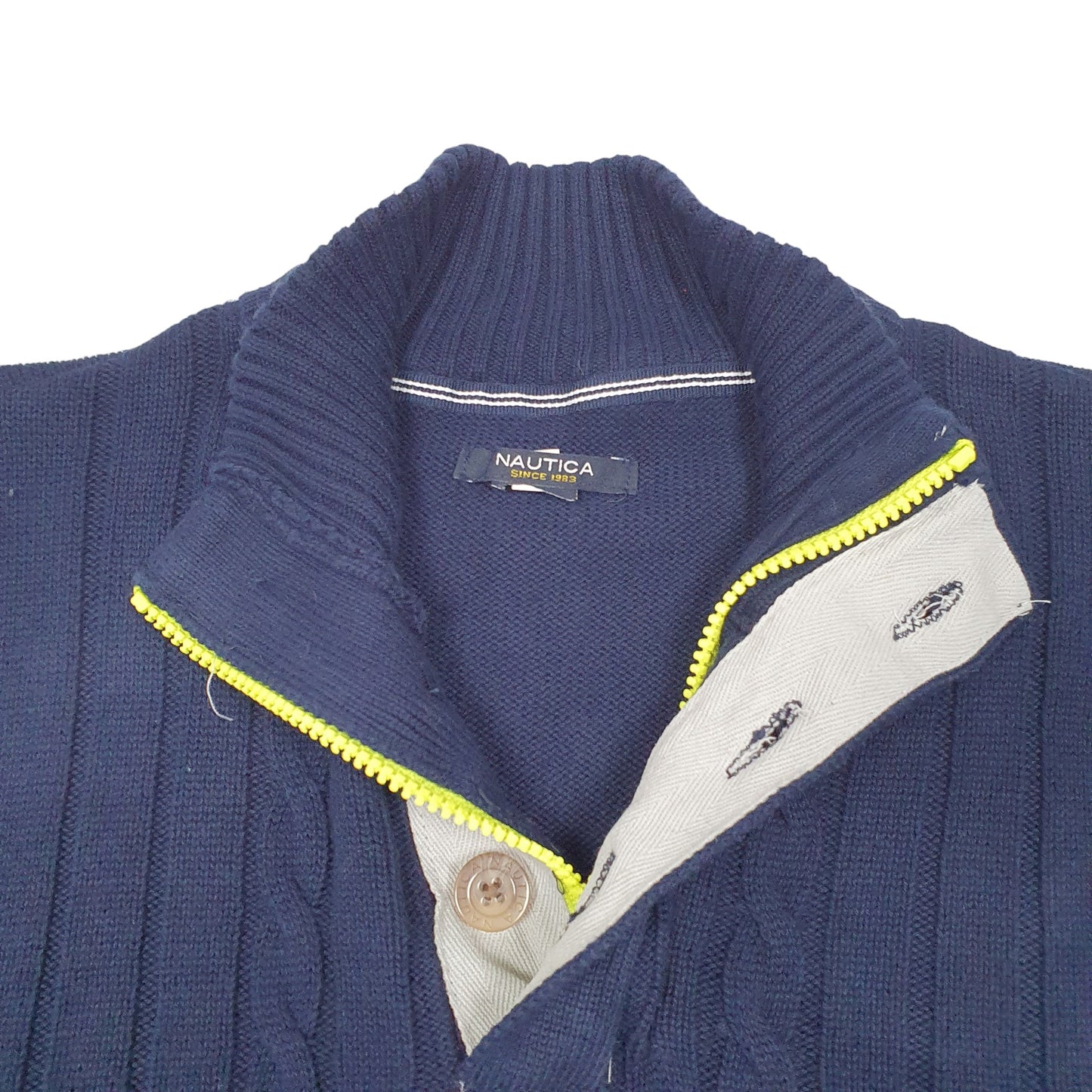 Womens Navy Nautica Knit Quarter Zip Jumper