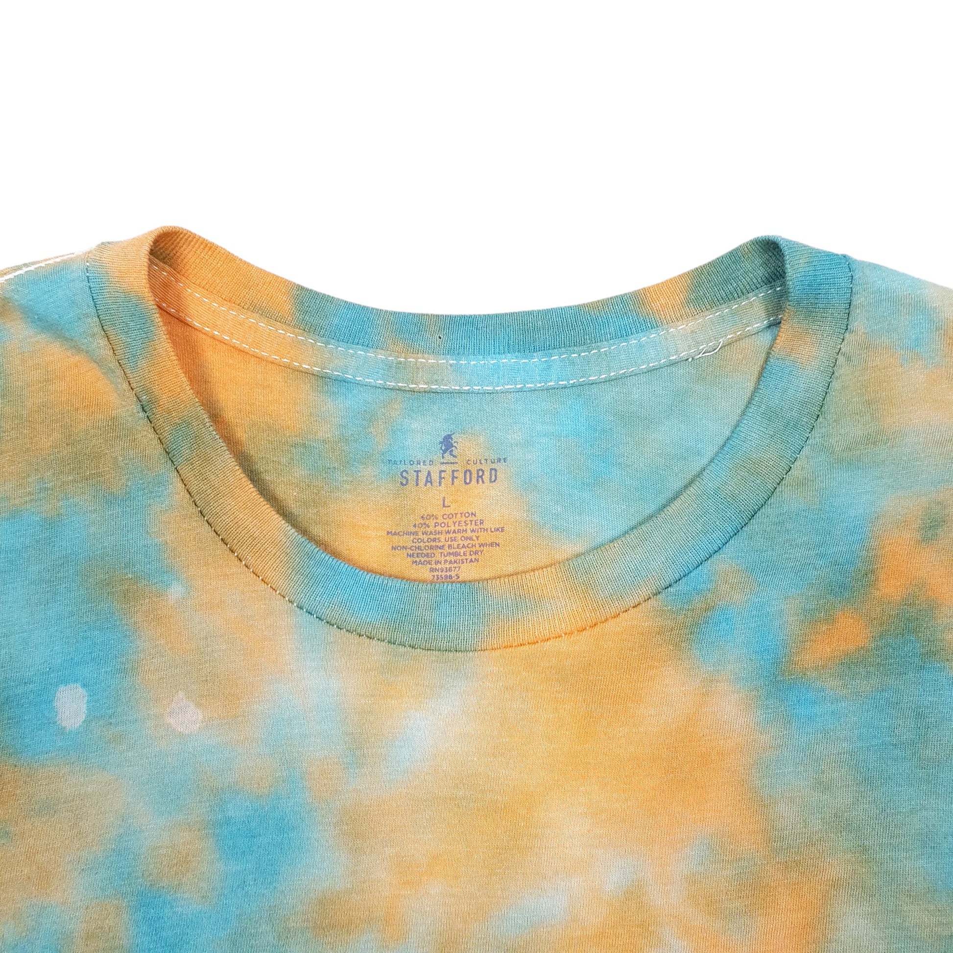 Mens Orange Stafford Tie Dye Short Sleeve T Shirt