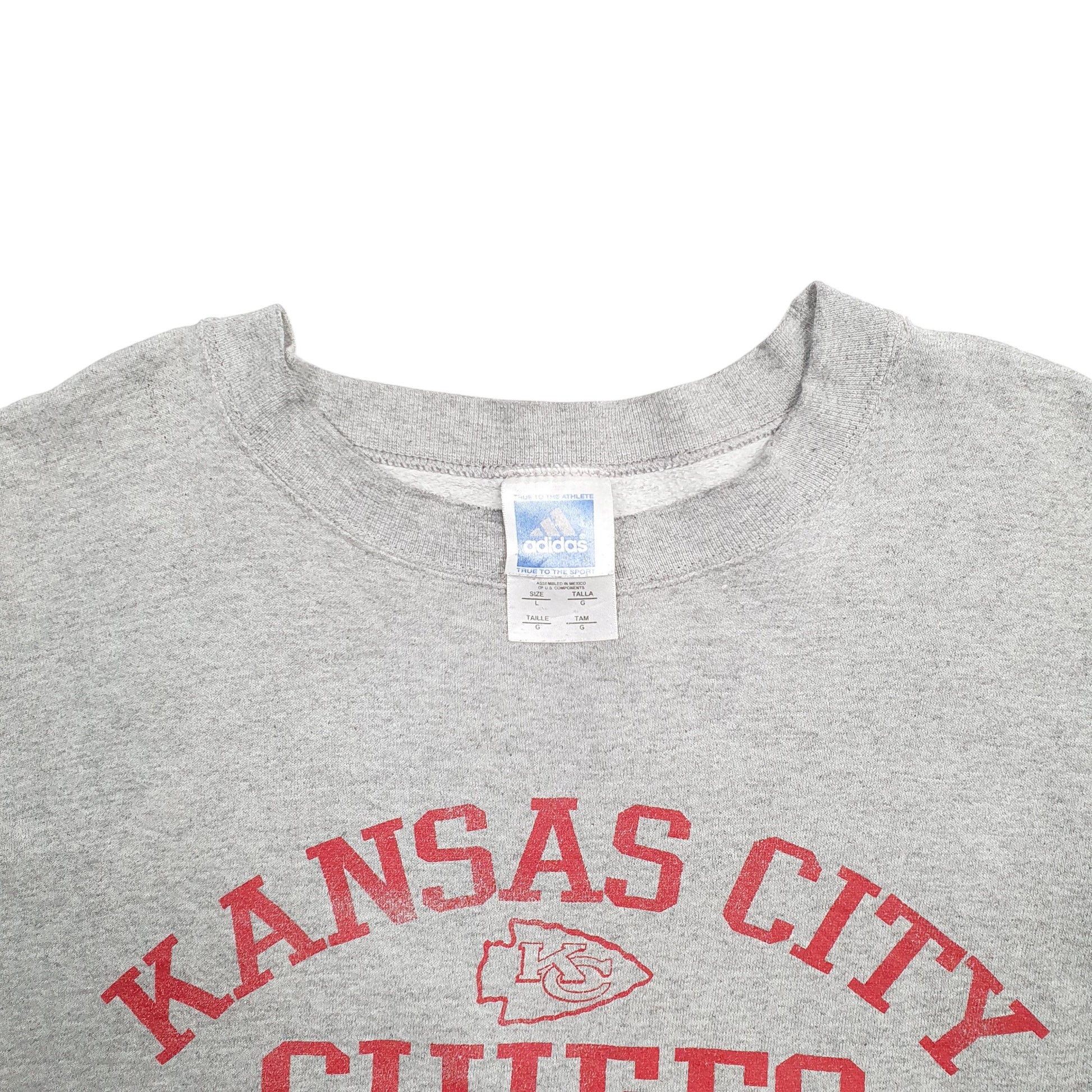 Mens Grey Adidas Kansas City Chiefs Football Crewneck Jumper