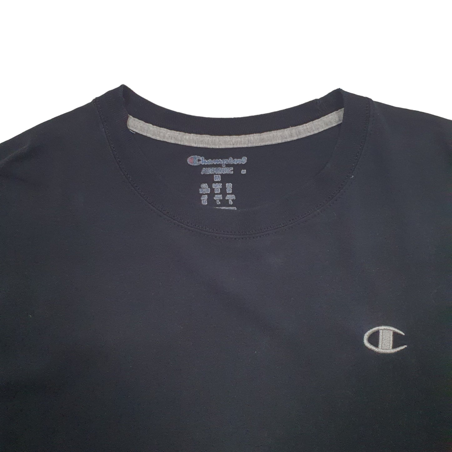 Mens Black Champion  Short Sleeve T Shirt