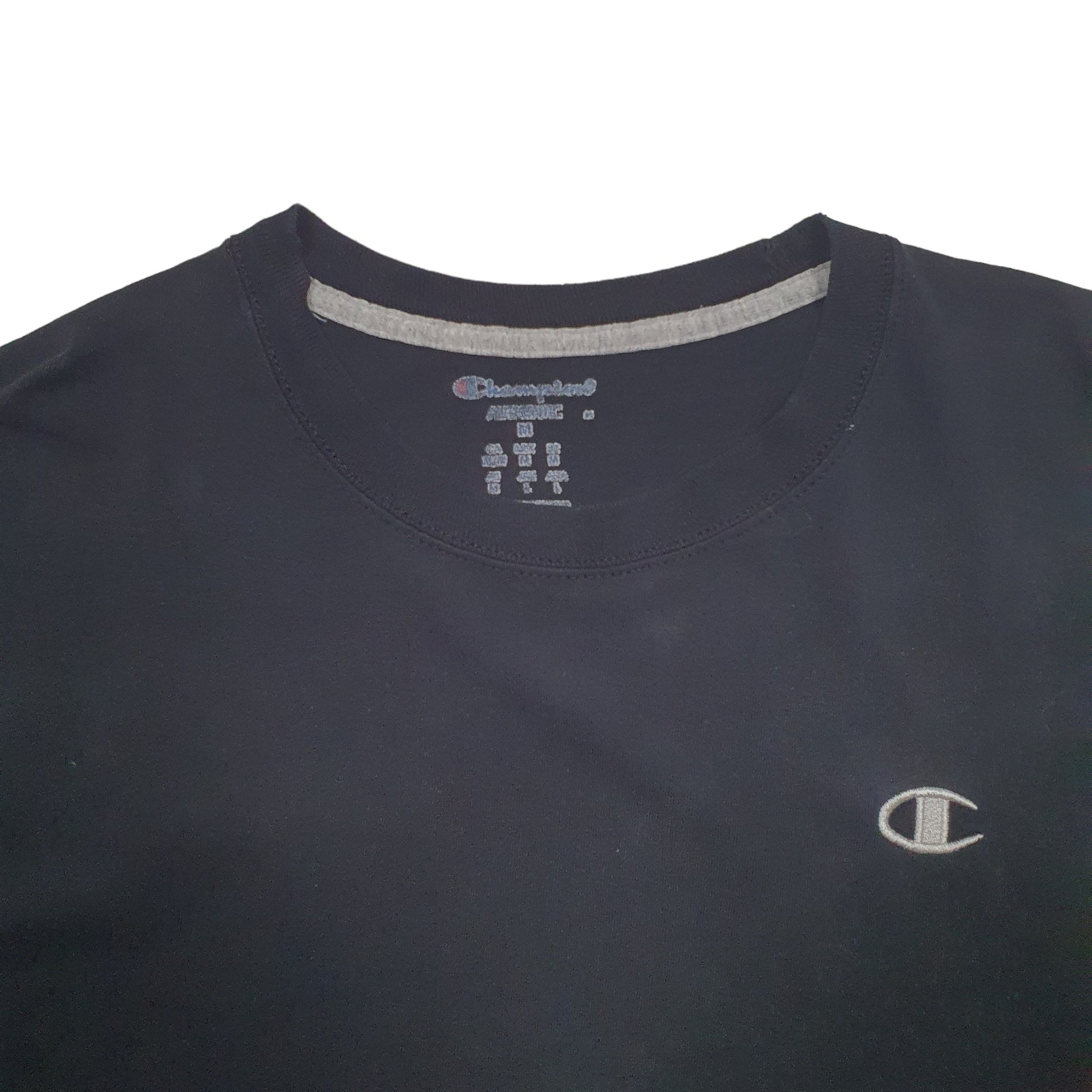 Mens Black Champion  Short Sleeve T Shirt