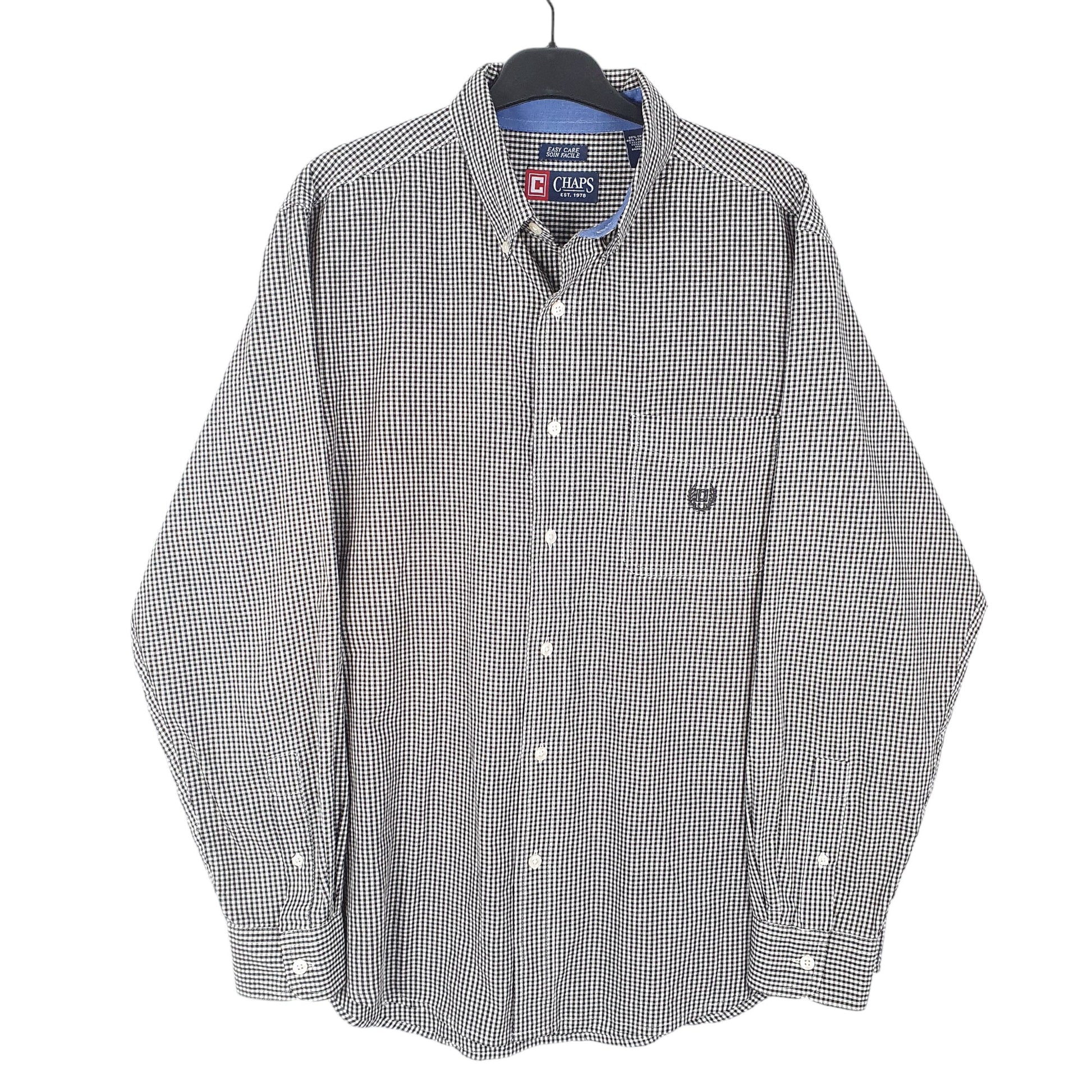 Mens Black Chaps  Long Sleeve Shirt