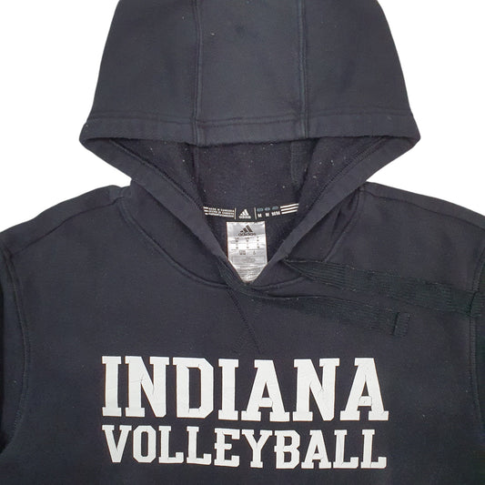 Mens Black Adidas Indiana Volleyball Spellout Hoodie Jumper