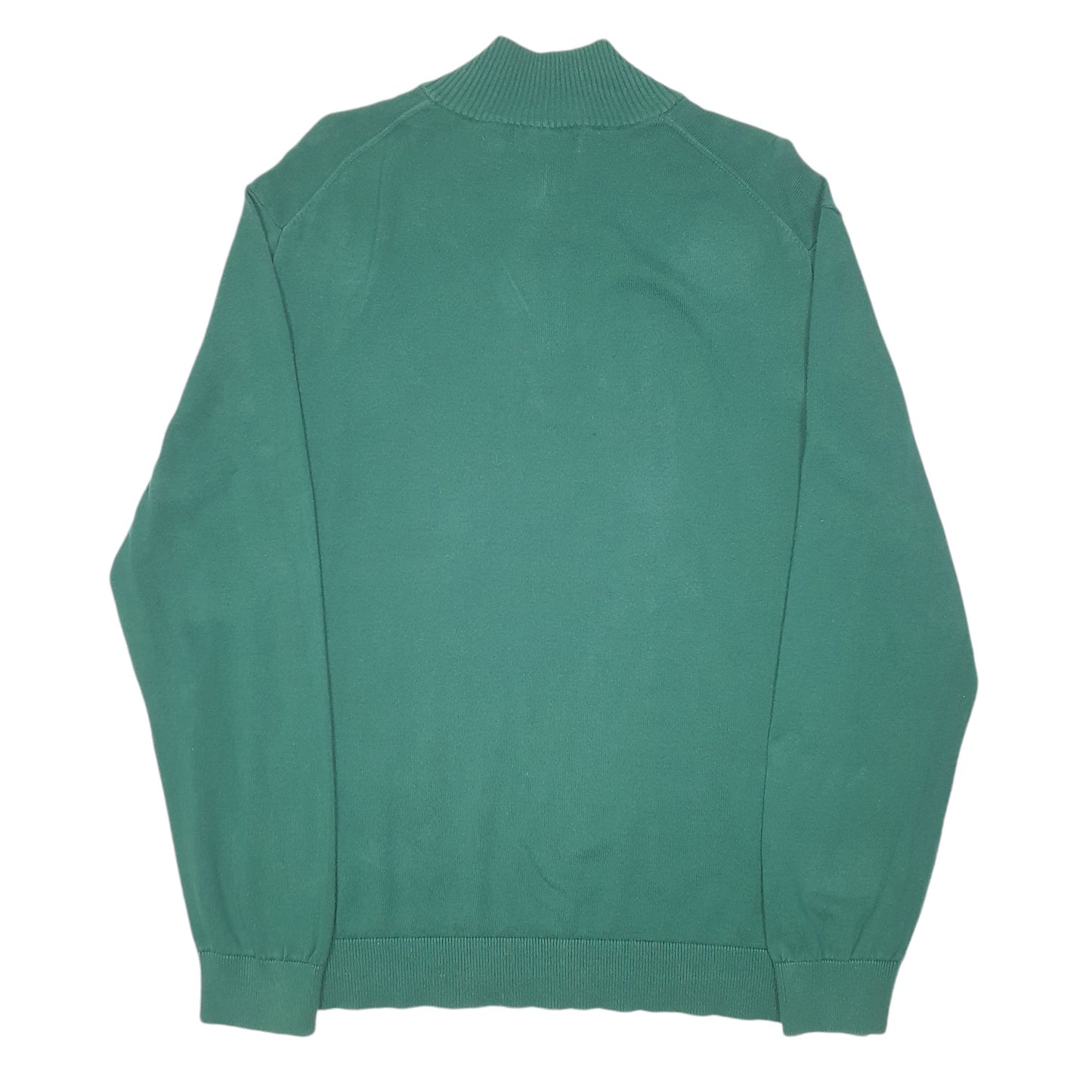 Mens Green Nautica Knit Sweater Quarter Zip Jumper