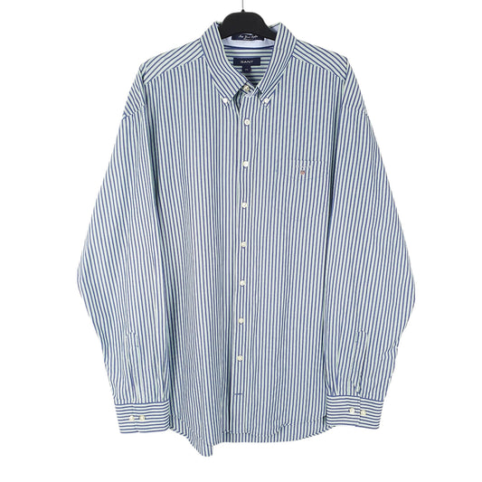 Mens Blue Gant New York Poplin Long Sleeve Shirt